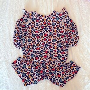 GUC Posh Peanut 12-18 months leopard ruffled sweatshirt and sweat pants